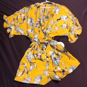yellow floral romper